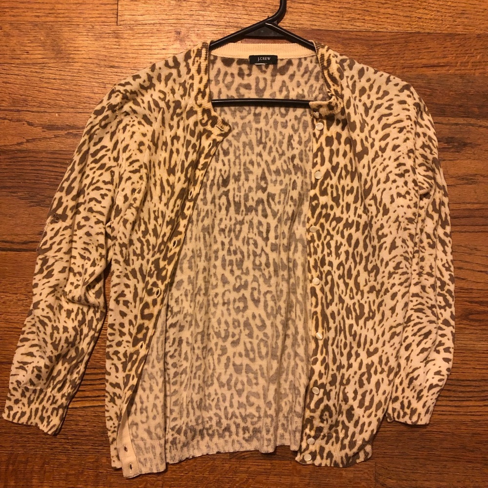 J. Crew cheetah cardigan, size small